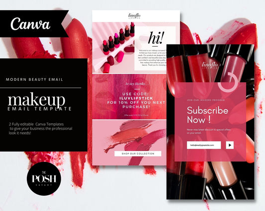 T00085 Lipstick Company Email- Modern Email Template