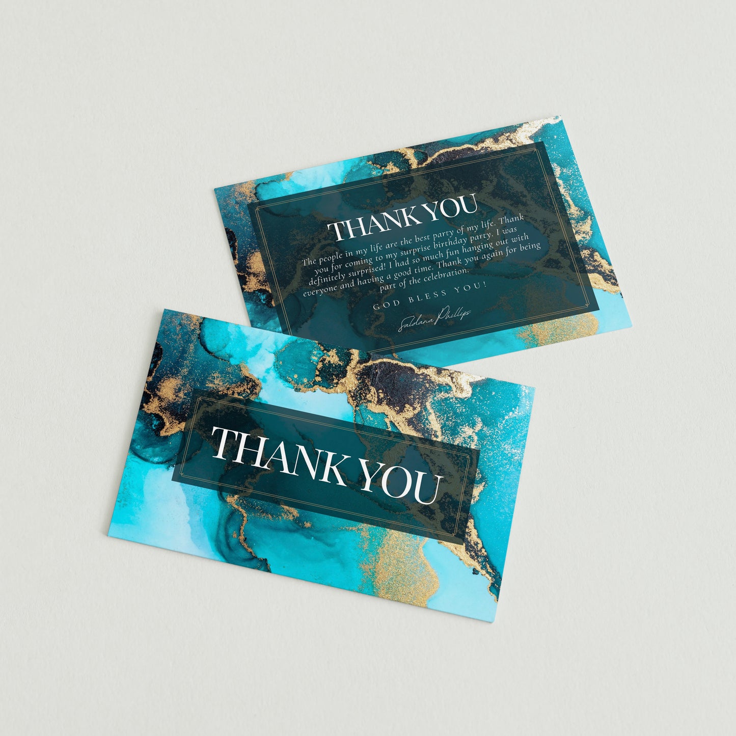 Party Thank You Card Modern Chic Event Print Template