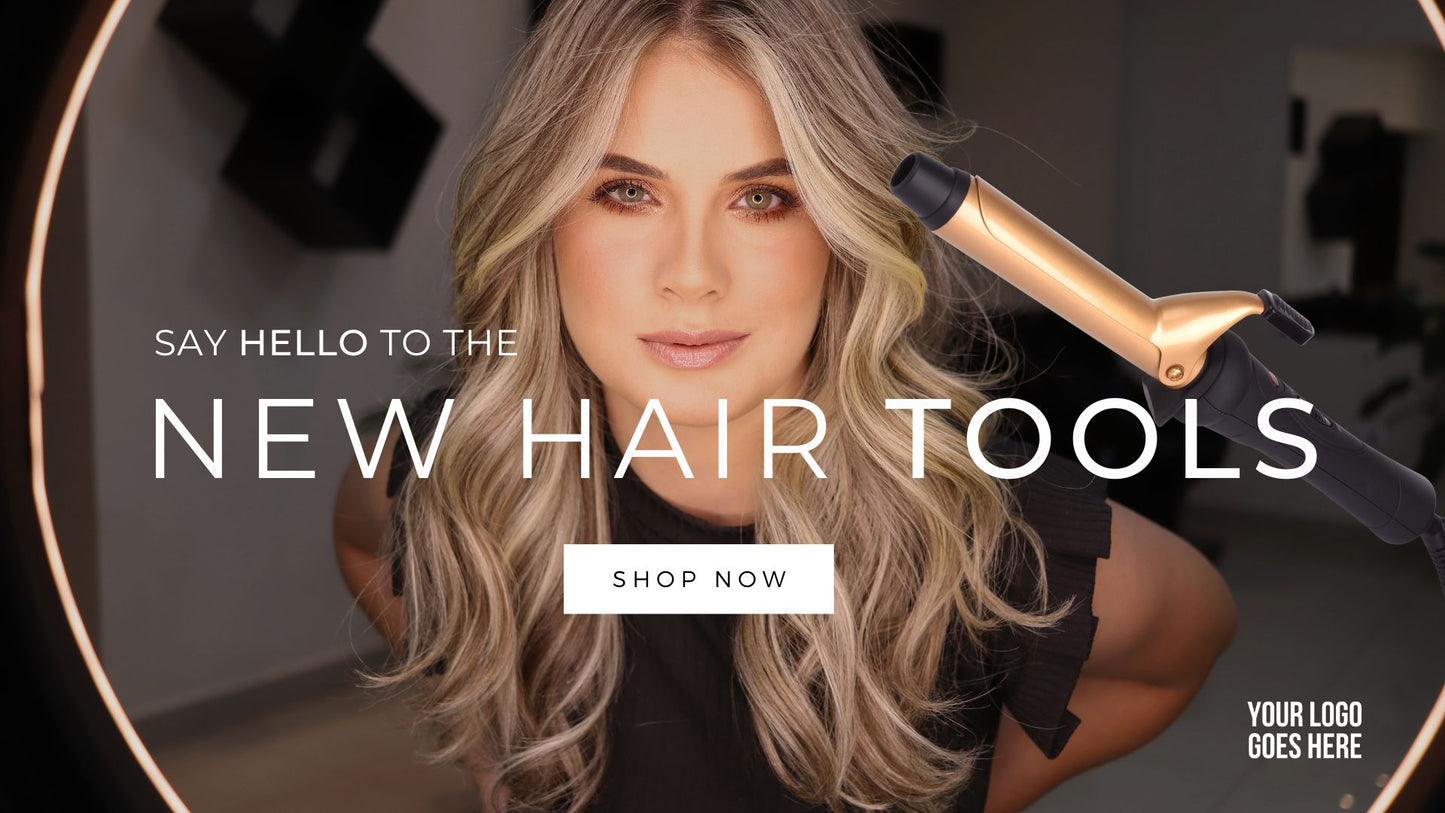 T00075 High End Hair Tools Banner Template - Minimalist Design