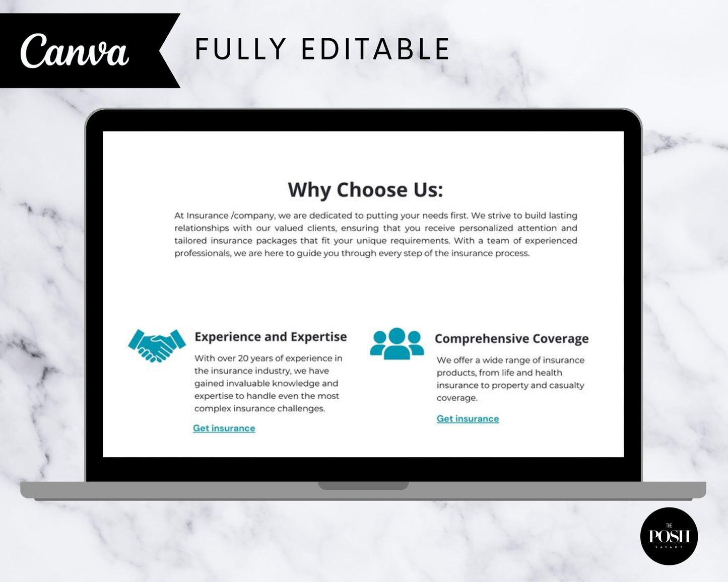 T00115 Insurance Website Template - Minimalist Website