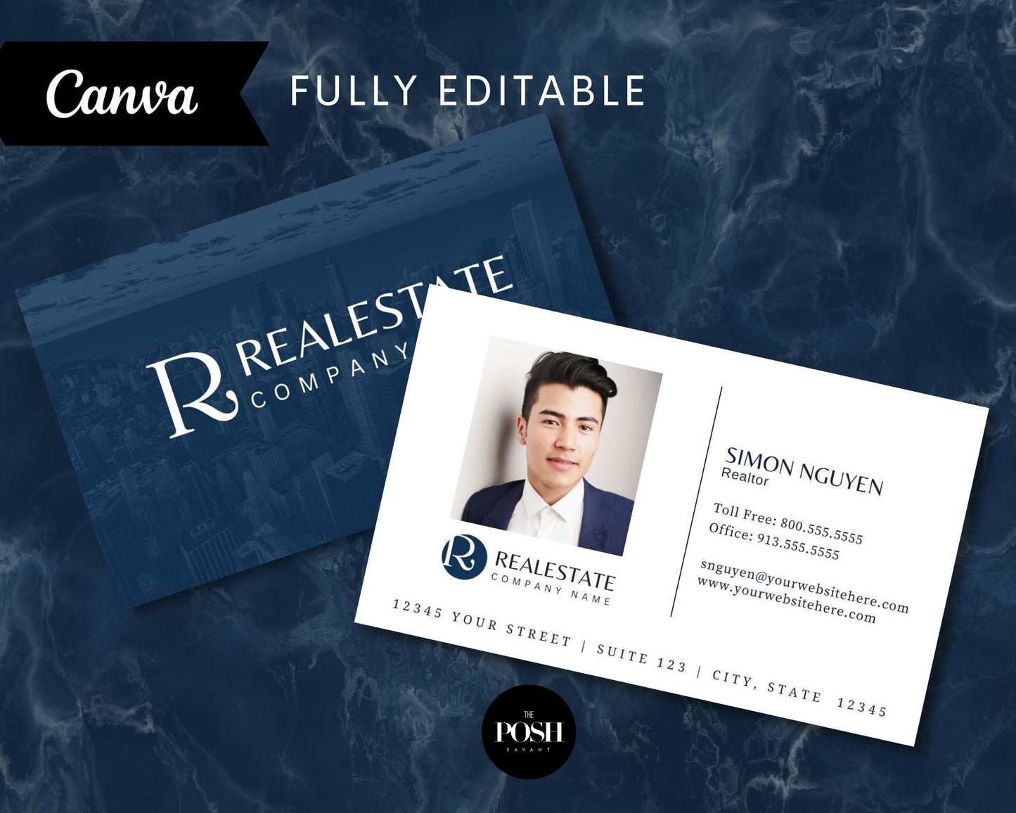 T00071 Real Estate Business Card Template- Modern Real EstateTemplate