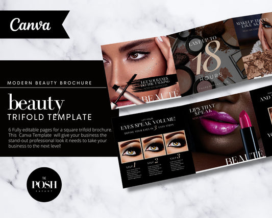 T00048 Beauté - High End Makeup Trifold Brochure