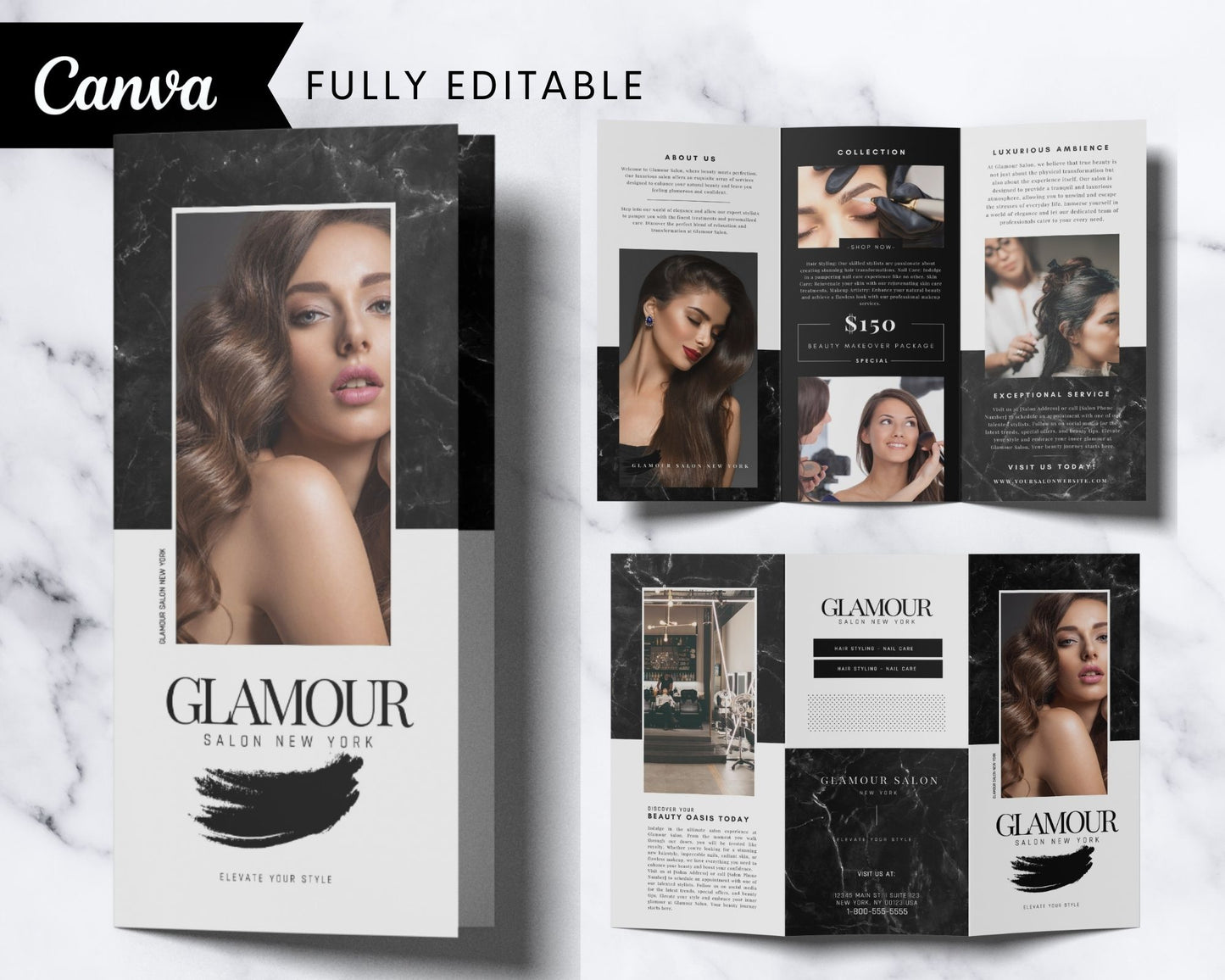 T00107 Salon Brochure Template - Trifold