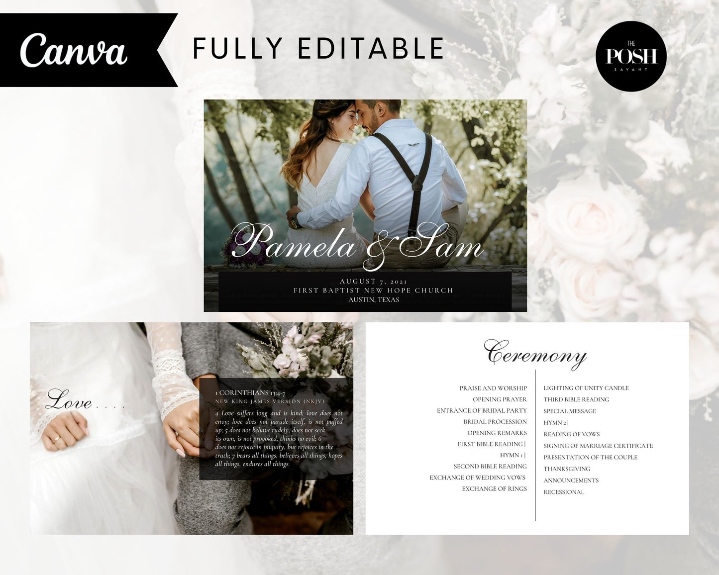 T00076 Wedding Program Templates - Elegant Wedding Party