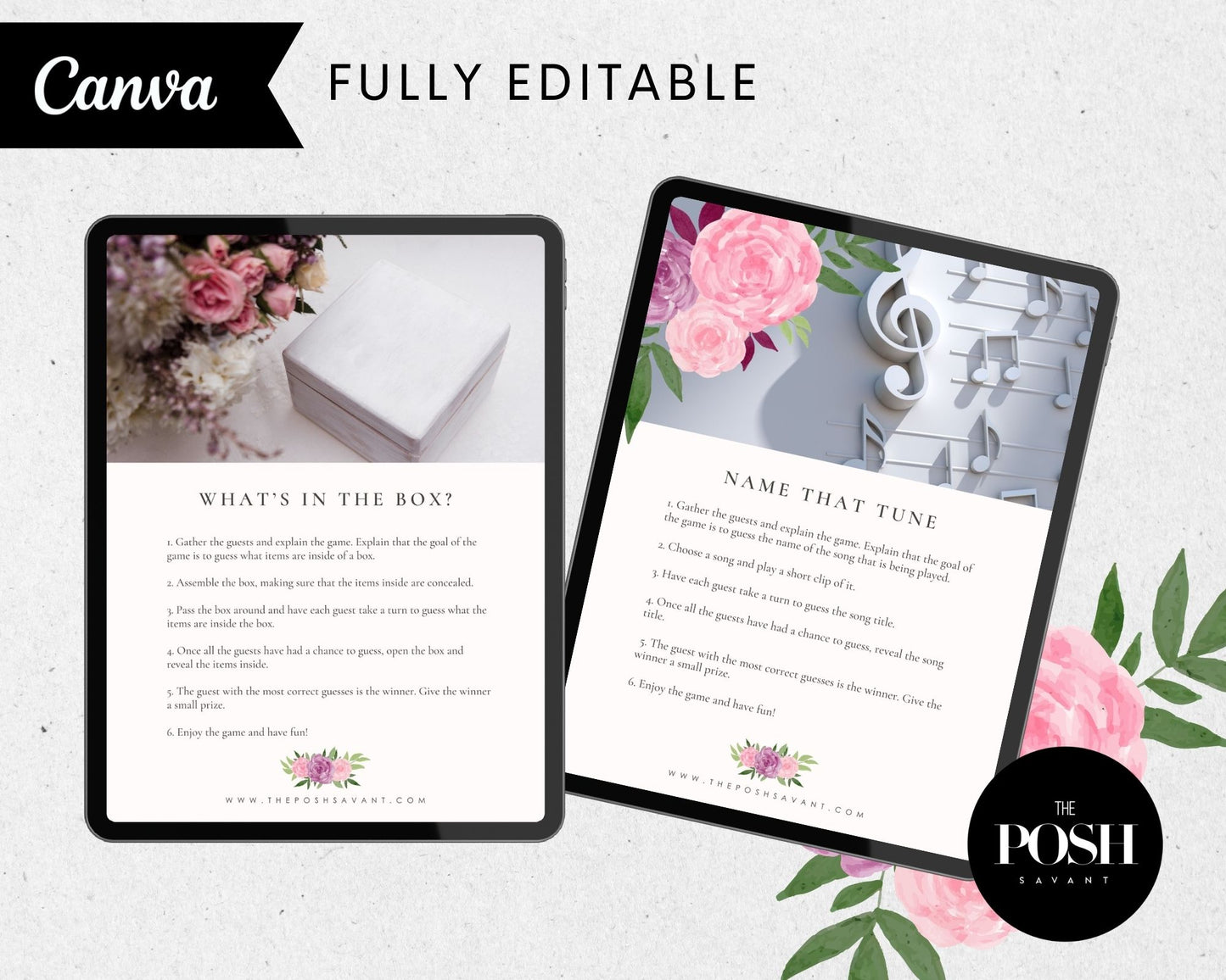 T00134 Posh Printables - 10 Page PDF - Bridal Shower Game Printable booklet.