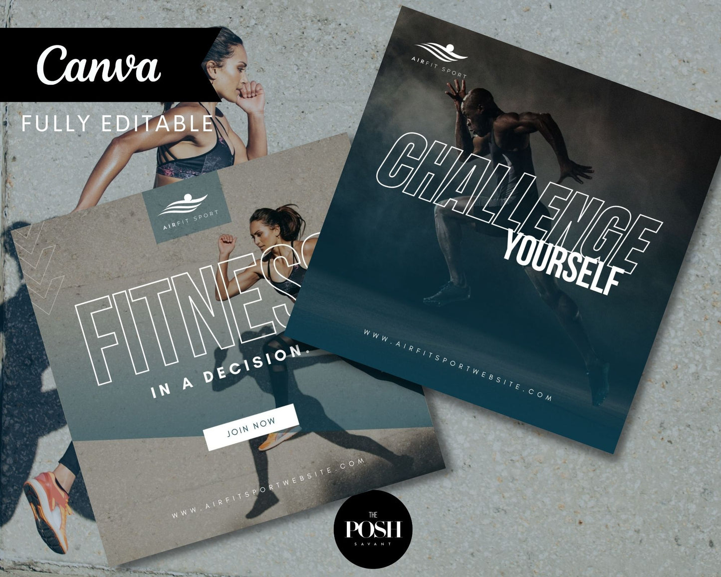 T00126 Fitness Social Media Kit - Modern High End Marketing